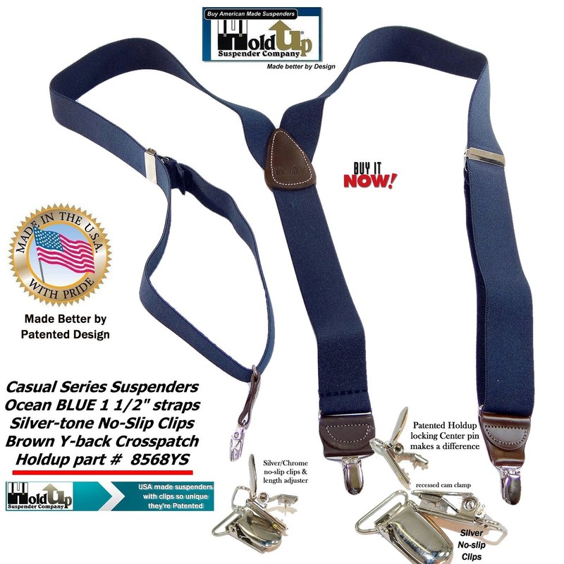 Holdup Brand Dark Ocean Blue Y-back Casual Series - Tirantes