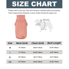 Kickred Basic Dog Hoodie Sweatshirts, Pet Clothes Hoodies, Granular Velvet, Sweater with Hat and Leash Hole, Soft Velvet Outfit Coat for Small Medium Large Dogs, Pink (XX-Large)