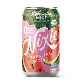 Nixie Sparkling Water, Watermelon Mint | 12 fl oz cans, 24 pack | Organic, Non-GMO, 0 Calories, 0 Sugar, 0 Sodium