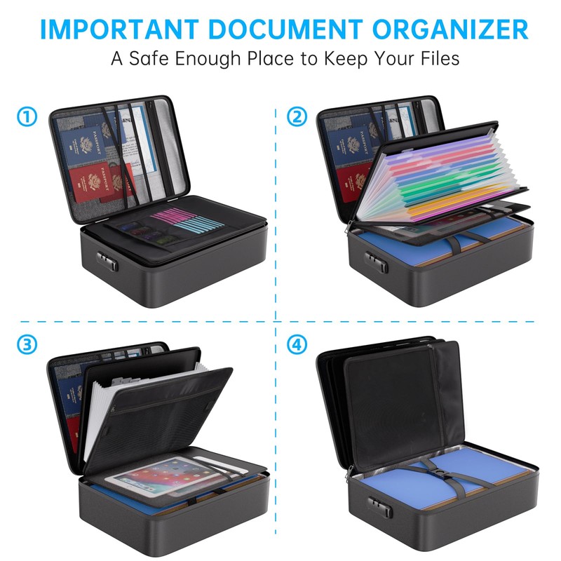 ENGPOW File Organizer Bag with 13 Pocket Accordion File Folder,