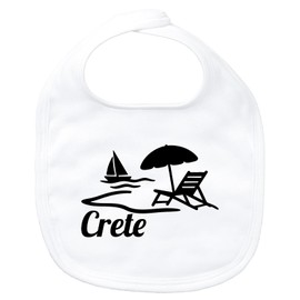 Huuraa Baby Lätzchen Crete Griechenland Geschenk White Bio Baumwolle Crete Präsent