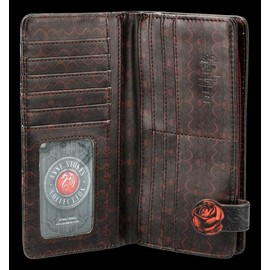 Fantasy Wallet with Ghost - Forever Yours, Embossed Anne Stokes Motif | Gothic Purse Multi Compartments Purse H 18.5cm, multicoloured, Additional pocket