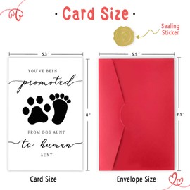 Londue Dog Aunt Gifts, Pregnancy Announcement Card to Sister Friend Bestie, Auntie to be Gifts, You've been promoted from Dog Aunt to Human Aunt