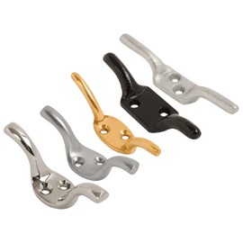 Cleat Hook for Roman Corded Blinds Cleat Hooks Figure of 8 Hooks Cord Hooks (Polished Brass, 2 1/2" (63mm))