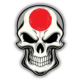 Zirni Japan Flag Skull Sticker Decal Design 4'' X 5''