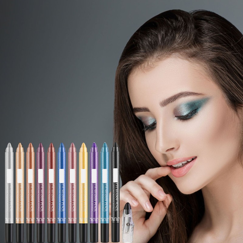 12 Color Eye Shadow Pen Glitter Eyeliner Eye Shadow Pencil