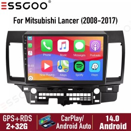 ESSGOO 10" Android14 Car GPS Stereo For 2008-2017 Mitsubishi Lancer Apple Carplay 2+32G