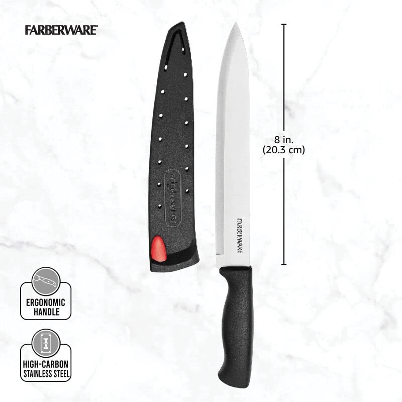 Farberware Edgekeeper Slicing Knife with Self-Sharpening Blade Cover, 8 Inch,