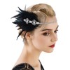 SWEETV Flapper Headband 1920s Headpiece, Rhinestone Feather Roaring 20s Great
