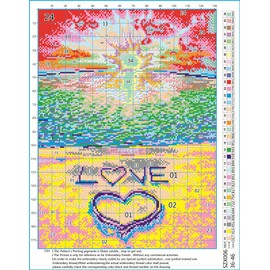 Abillyn Love Beach Sunset Cross Stitch Kit with Printed Pattern Starter Kit (Sunset)