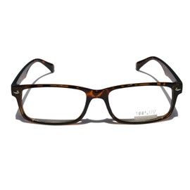 Casual Fashion Horned Rim Rectangular Frame Clear Lens Eye Glasses (Tortoise)
