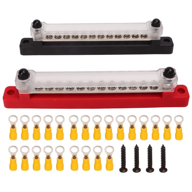 Power Distribution Block 12 Terminal Single Row Busbar 12 Poles