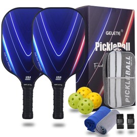 2024 Pickleball Set 2 Paddles, 4 Pickleball Balls, Cooling Towels,sweatband, and pickleball knapsack, Beginner and Recreational Player Kit