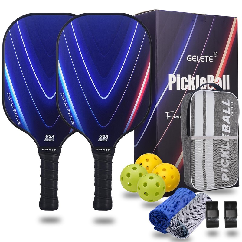 2024 Pickleball Set 2 Paddles, 4 Pickleball Balls, Cooling Towels,sweatband,