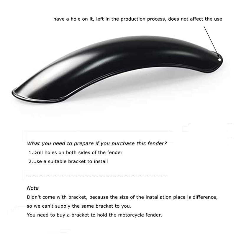 DKMOTORK 0061 Black Cafe Racer - Guardabarros delantero para motocicleta