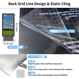 MAGIDEKOR Window Privacy Film One Way, Reflective Mirror Window Film Daytime Privacy, UV Sun Blocking Heat Control Static Cling, Window Tint for Home Office - 35.4 Inch X 8.2 Feet