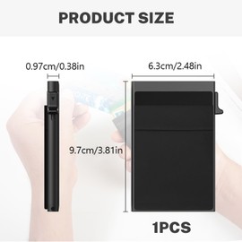 Moguri 1 Black Aluminum Card Holder, RFID Slim Wallet for Men, Metal Credit Card Case, Compact Wallet, Business Card Holder, Travel Wallet, Money Wallet for Cash