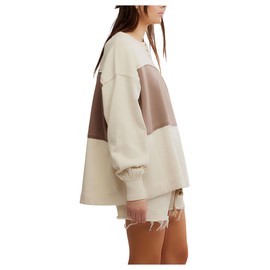 Free People Women's Strawberry Sweatshirt, Summer Sand Combo