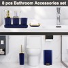 XLHOMO Navy Blue Bathroom Accessories Set 8 Piece Navy Blue