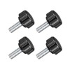 TA-VIGOR 4Pcs M5 x 15mm Male Thread Knurled Clamping Knobs