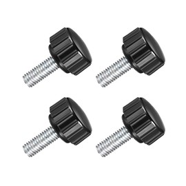 TA-VIGOR 4Pcs M5 x 15mm Male Thread Knurled Clamping Knobs Grip, 16mm Dia Carbon Steel Thumb Screw Clamping Handle Bolt with Thermoset Plastic Knobs