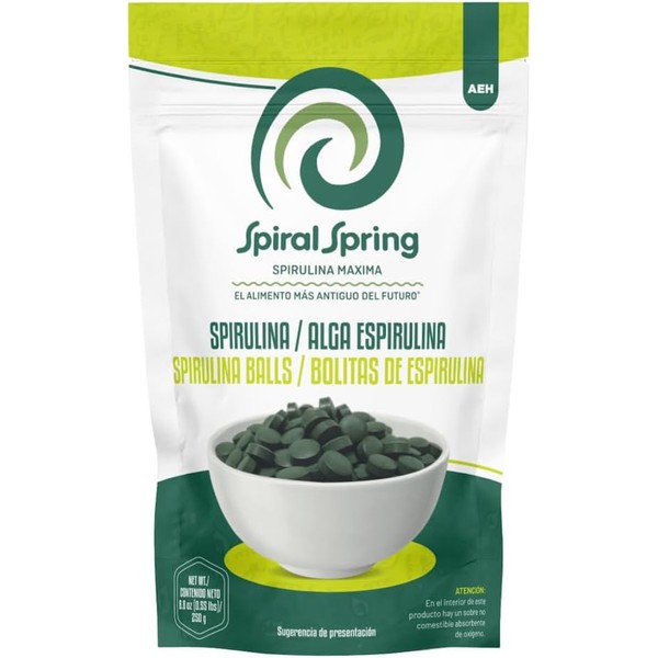 Spiral Spring Espirulina Orgánica en Bolitas 100% Natural, Bolsa con