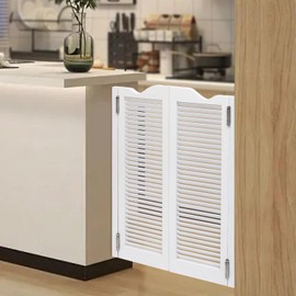 Undercat Swinging Door Cafe Doors Solid Wood Partition Door Double-hinged Two-Way Double Doors for Hallway Porch Kitchen Bar Pub Entrance Partition, 29.92 * 42.13 in, White