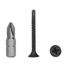 Marcopol (Pack of 100) Drywall Black Phosphate Carbon Steel 3.5 x 35 mm Screws Self-Drilling Tapping Screw (PH) Phillips Countersunk Head (100, 3.5 x 35 mm)