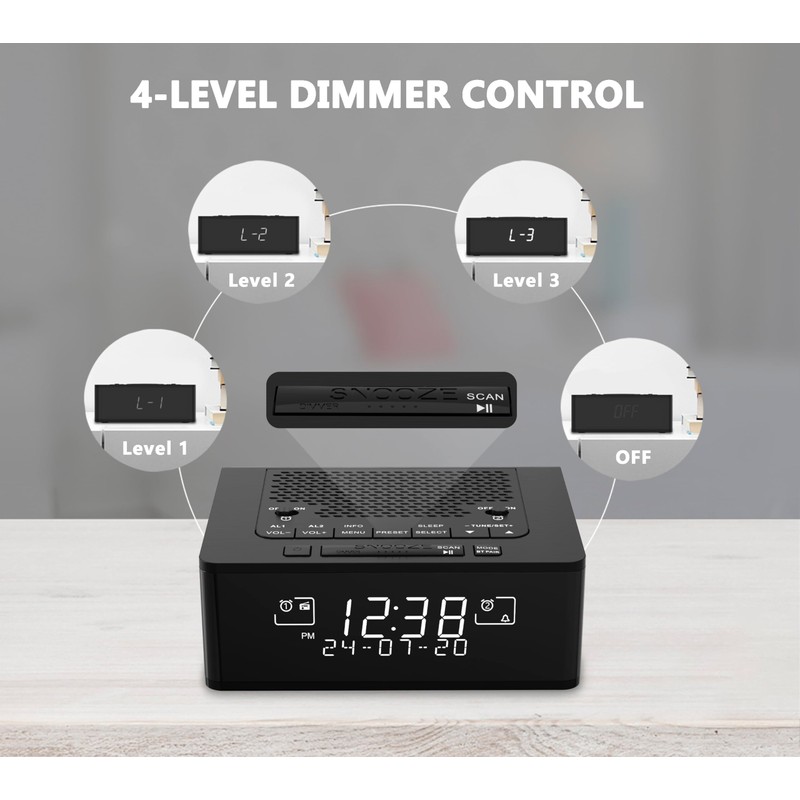 iTOMA DAB, DAB+/FM Radio Alarm Clock with 40 Preset Stations,