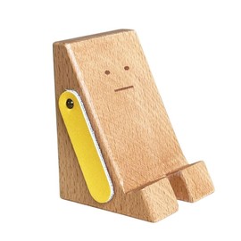 TOSMU 70112 Bo-chan Smartphone Stand Wooden Yellow Cute Yellow