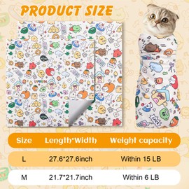 21.7 In Cat Wrap for Cutting Nails, Self-Adhesive Cat Grooming Wrap Anti-Escape Cat Restraint for Nail Clipping Cat Swaddle Wrap Cat Wrapping Cloth for Pet Cleaning and Beauty (Within 6.6 lbs)