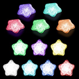 TNSLAND Baby Bath Toy, 12 Pieces, LED Star Bath Toy, Baby Water Toy, Bathtub Toy, Children, Bath Toy, Luminous Sensory Toy Star for Boys and Girls