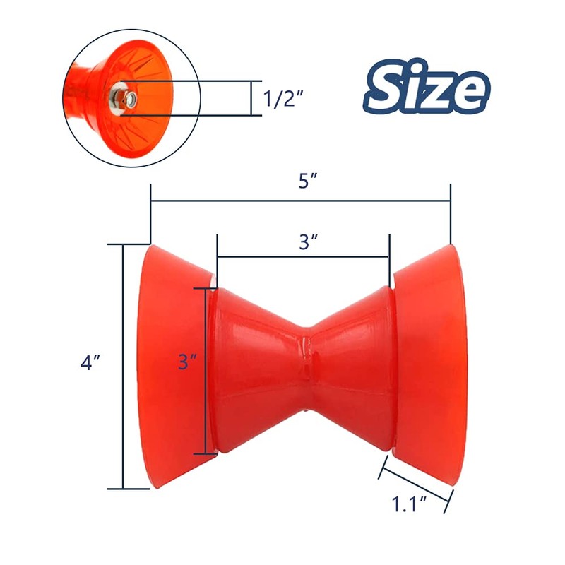 HWI 3" Poly Sanding Roller, 1/2" Shank, Non-marking with End