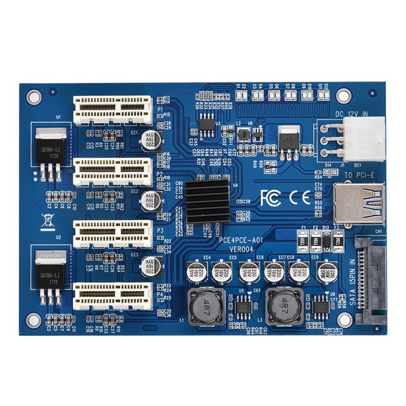 PCI-E 1X to 4X PCIe USB3.0 Converter Extender Adapter Card