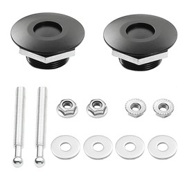 STETION Quick Release Latch License Plate Lock Clip 1.25" Diameter Aluminum Alloy Car Hood Pins Lock Clip Kit for Bumper Hood License Plate (2 Pack - Black)