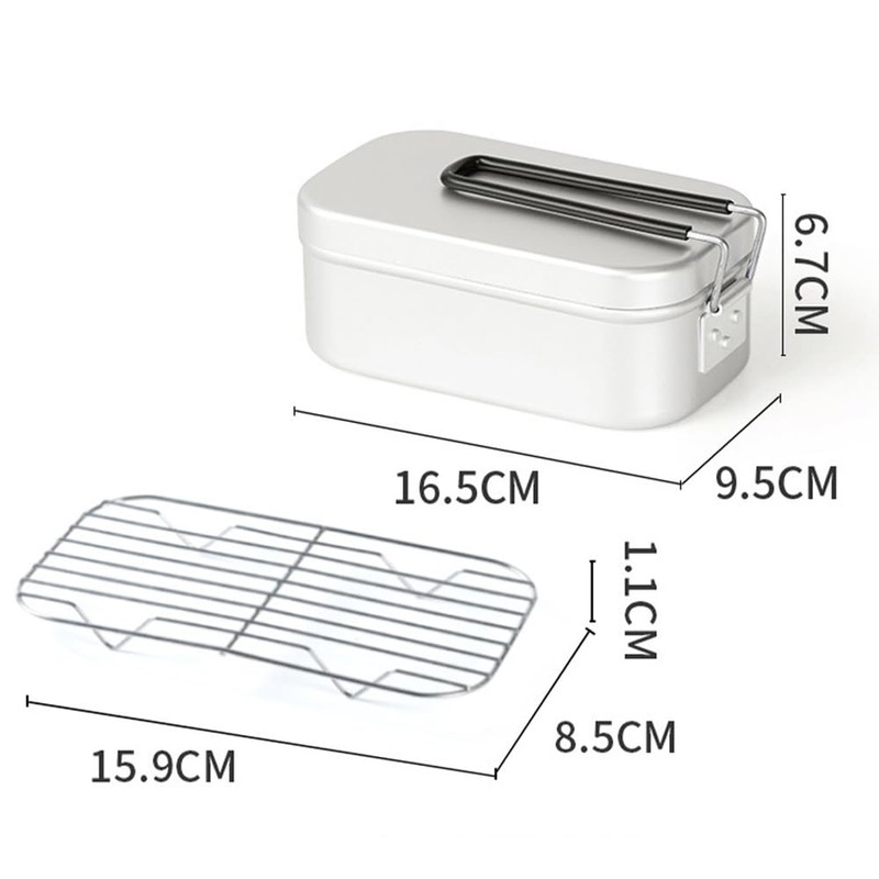 Camping Cookware Mess Kit Bento Lunchbox Fast-Heating Metal Camping Bowl