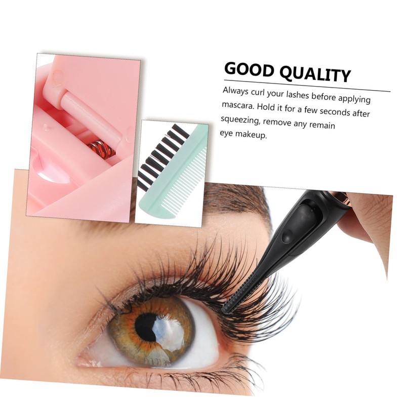 TOVINANNA 2pcs Eyelash Curlers Handle Eye Shapes Gentle Pads for