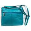 Women's Genuine Leather Small Cross Body Messenger Purse (Teal)