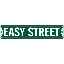 EASY STREET STREET SIGN GARAGE WALL FUN METAL 5X24 #010