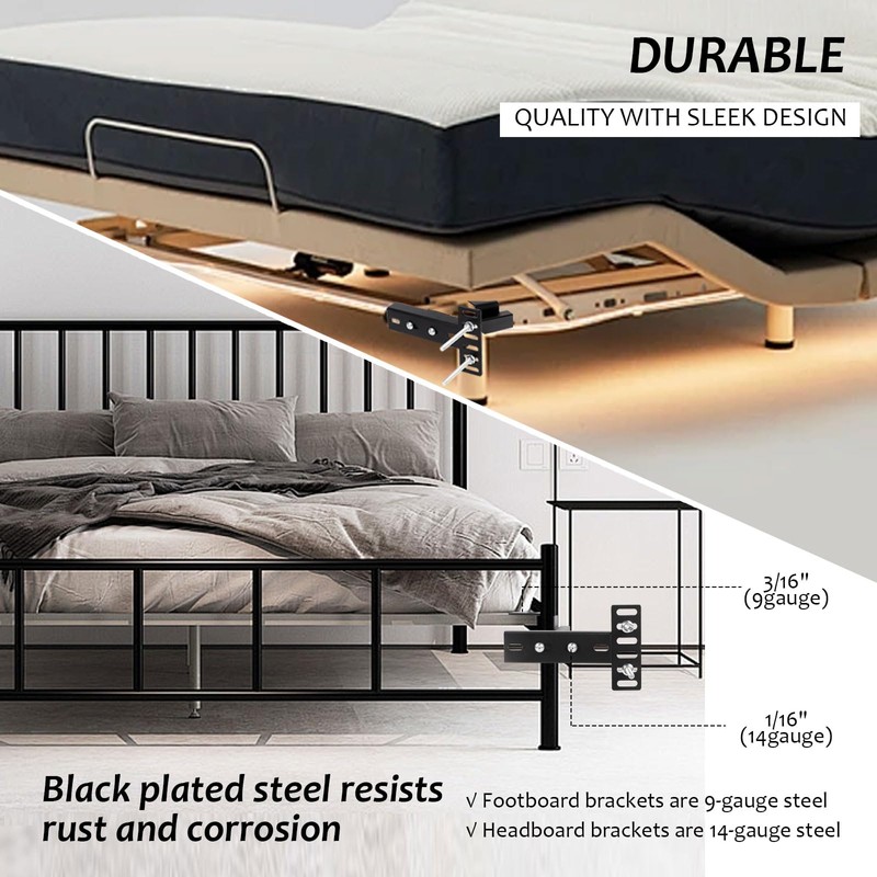 Longzhuo Universal Headboard Brackets, 2 Pack Headboard Kit for Adjustable
