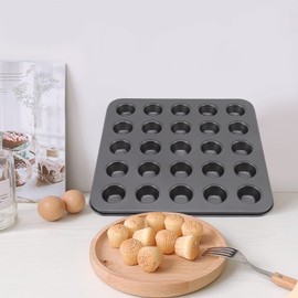 Mini Molde para Muffins, Acero Al Carbono, Antiadherente, Mini Molde para Muffins, Mini Molde para Cupcakes, Moldes para Hornear de Cocina para Hornear Mini Cupcakes, Pequeños Muffins,(25 rejillas)
