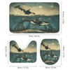TOWINSFB 4Pcs Underwater Orcas Whale Shower Curtain, Starry Sky Star