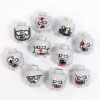 BrickTactical Zombie Head Pack V2 for Minifigures x10 Light Bluish