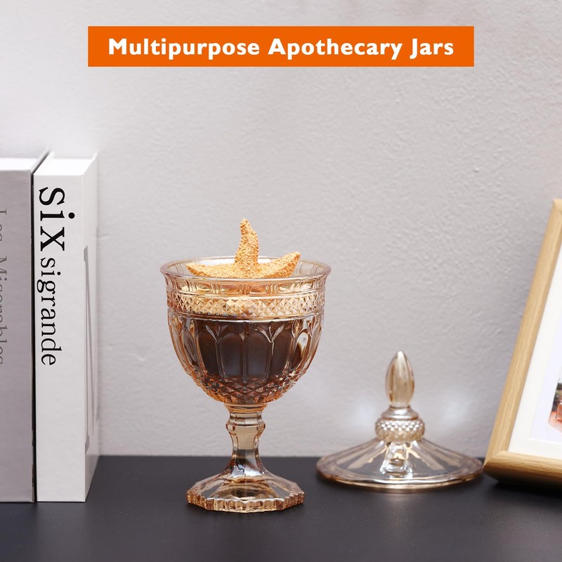 30 oz Glass Apothecary Candy Jar with Lid - Clear
