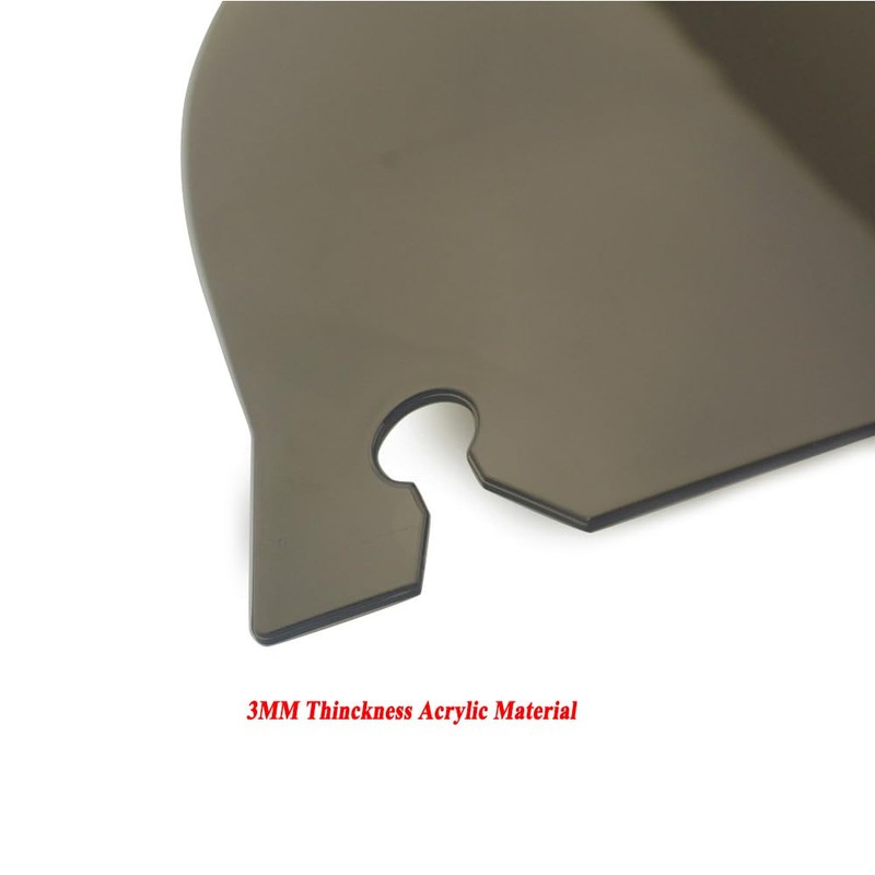 10.5inch Smoke Windshield + Gloss Black Windshield Trim Windscreen Compatible