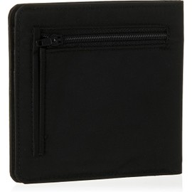 Big Skinny Men's World Bi-Fold Slim Wallet with Zippered Pocket, Holds Up to 35 Cards, Black