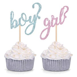 24 decoraciones para baby shower para niños o niñas, color rosa o azul