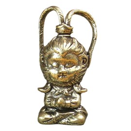 ULTECHNOVO Copper Craft Monkey King Pendant Antique Wukong Hanging Decor for Keyring Unique Monkey Statue Handmade Copper Ornament Versatile Keychain Accessory