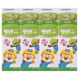 Pororo Kids Whitening Sensitive Toothpaste - Cavity Protection low fluoride Oral Care With 4 Fruit Flavors, Improving Gum Health, Removing Plaque To Strengthen Enamel 90g/3.17 Oz( Melon - 4 packs)