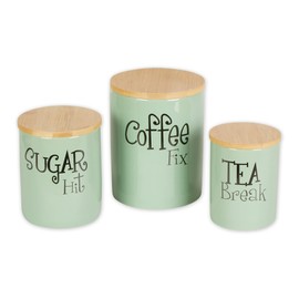 DII Kitchen Accessories Retro Collection Ceramics, Canister Set, Jadeite, 3 Piece